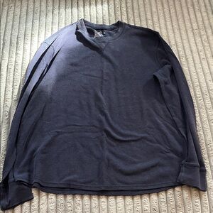 Men’s Hanes Navy Blue Waffle Knit Shirt